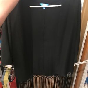 Sweaters - Fringe kimono black Sweaters - Fringe kimono black